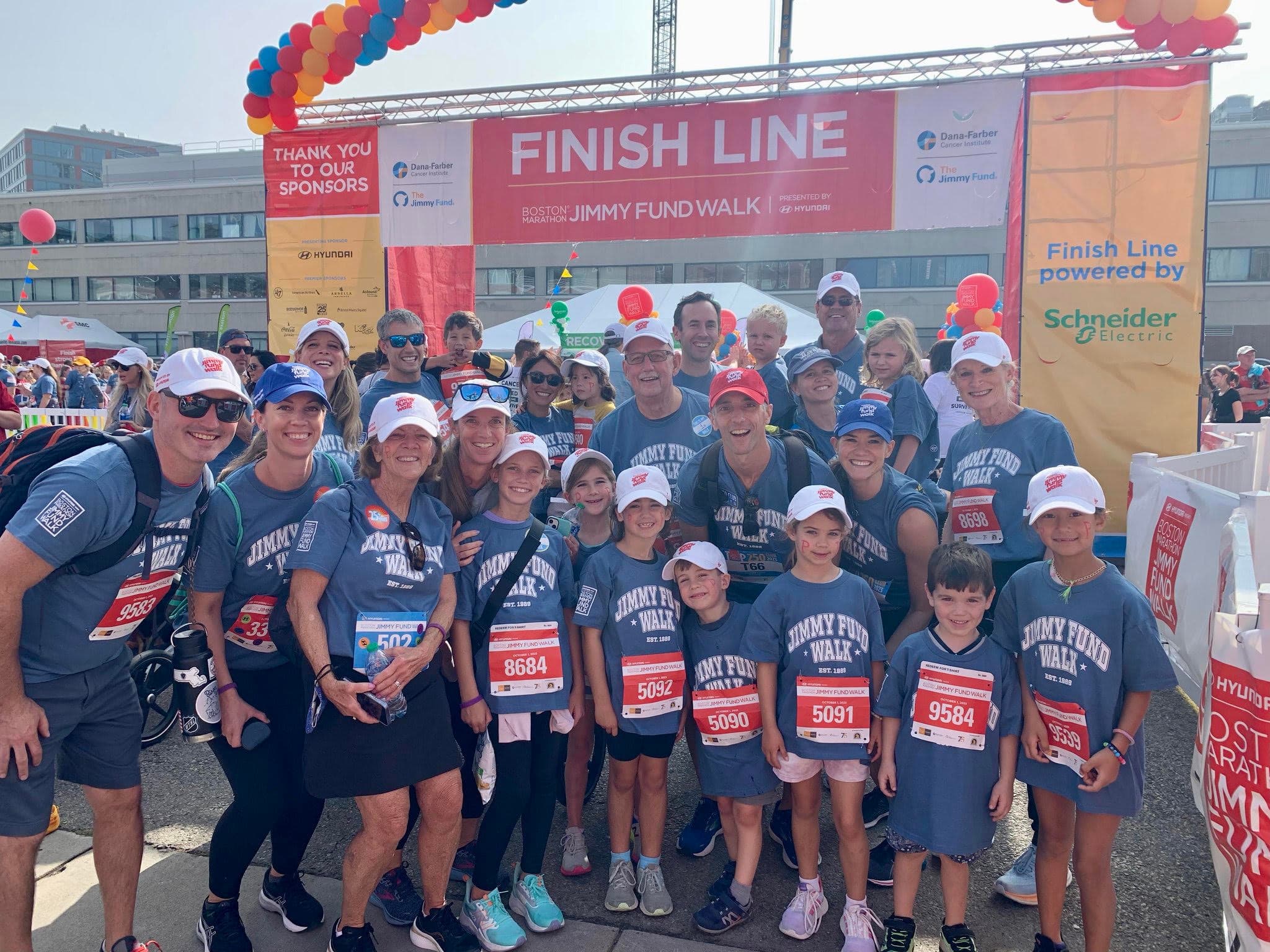 Team Pisco at the Jimmy Fund Walk finish line